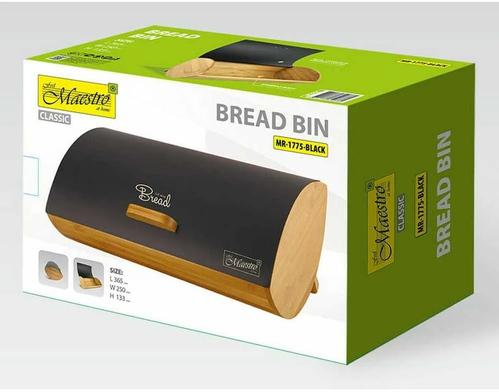 Maestro MR-1775-Juodas bread box Other Juodas, Wood Bamboo, Metal