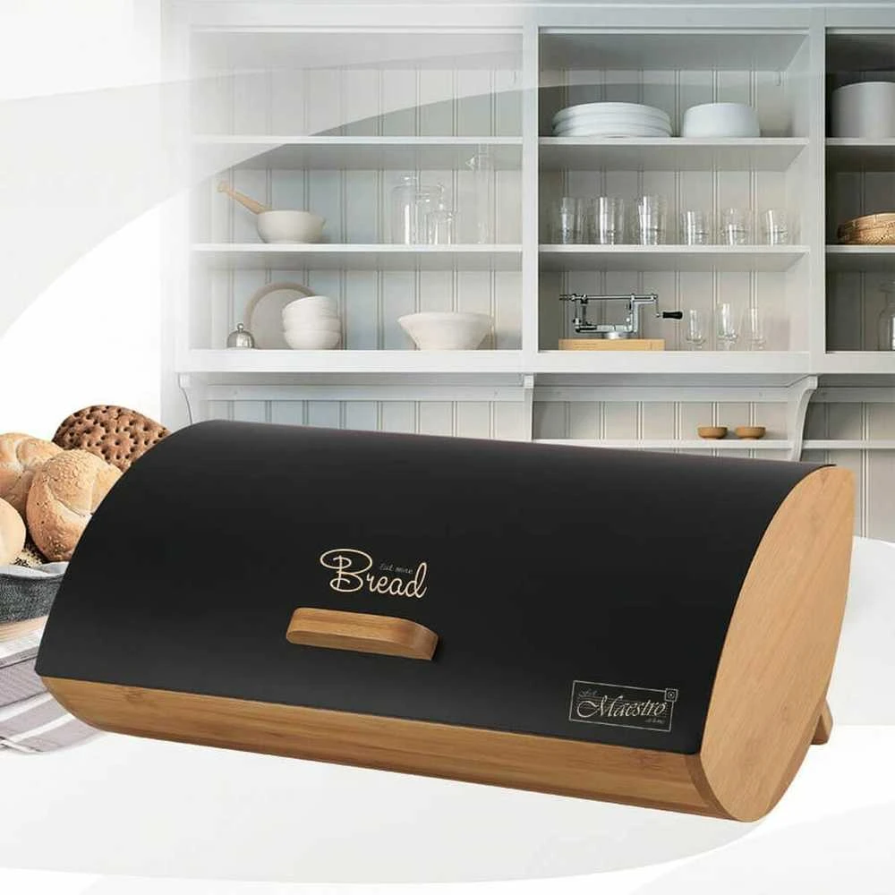 Maestro MR-1775-Juodas bread box Other Juodas, Wood Bamboo, Metal