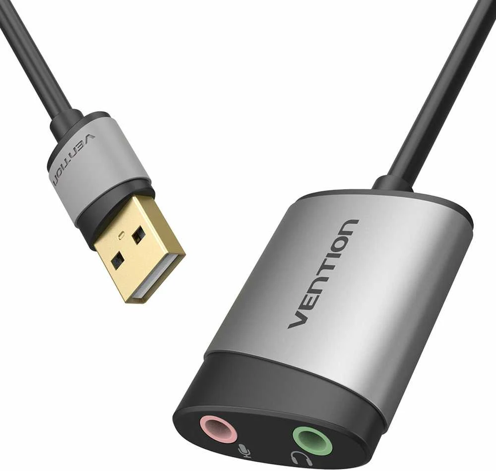 Vention Išorinė USB garso plokštė 0.15 m ventiliacijos CDKHB (pilka)