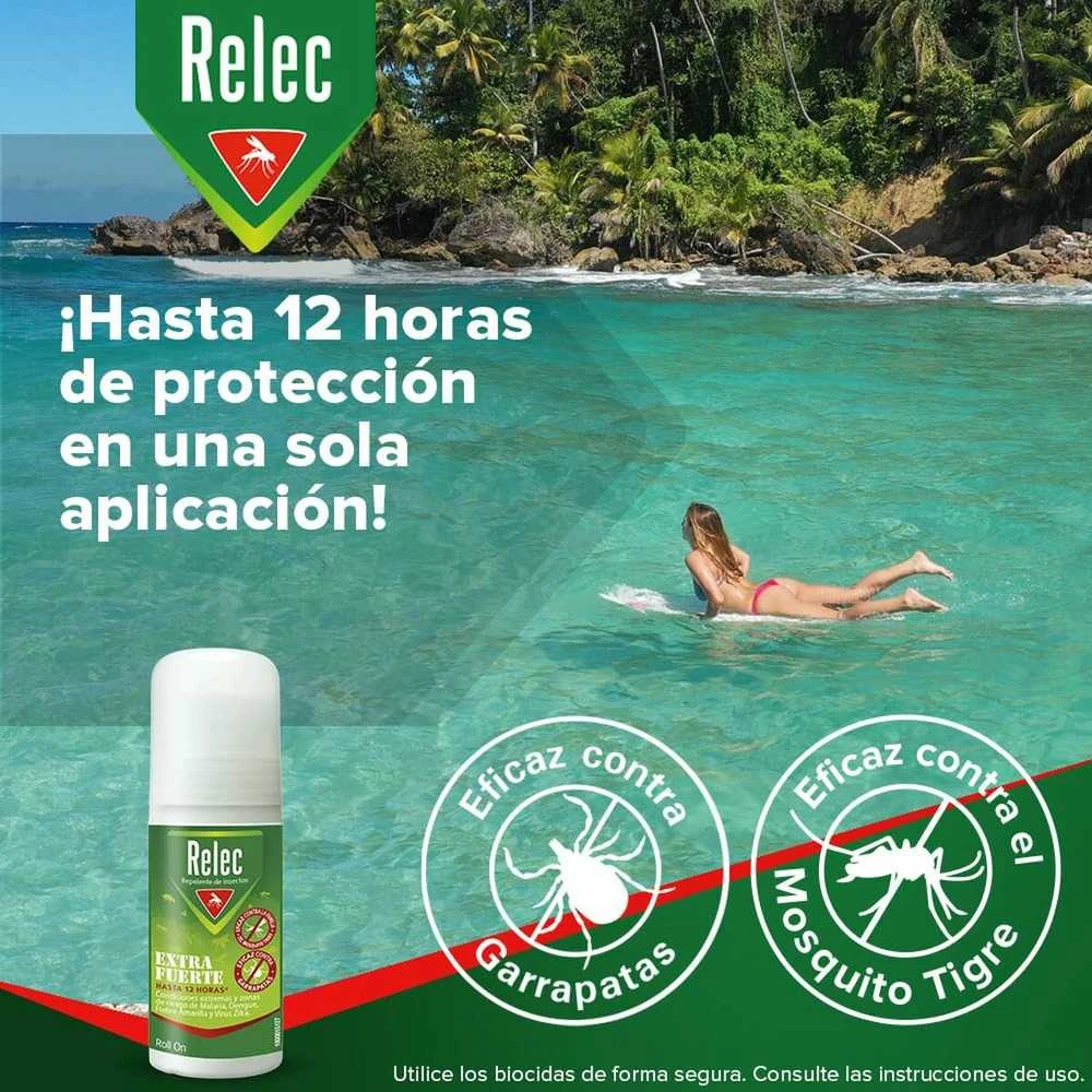 Relec Strong repelentas nuo vabzdžių reklaminiame fone