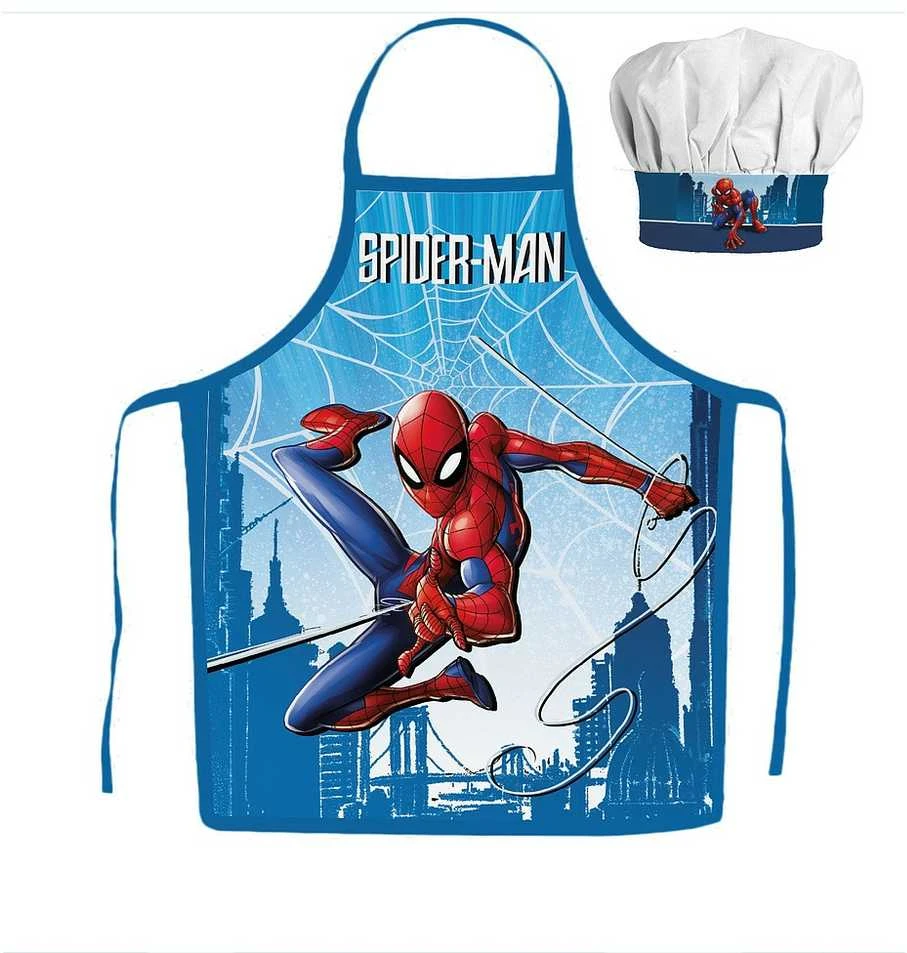 Spiderman Skyline 2 dalių vaikiškos prijuostės ir kepurės rinkinys