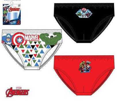 Vaikiški apatiniai „Avengers“ (3 vnt. pakuotėje), 4/5 metai
