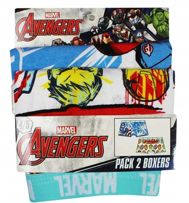 Vaikiški bokseršortai „Avengers“, 2 vnt. pakuotėje, 4/5 metai