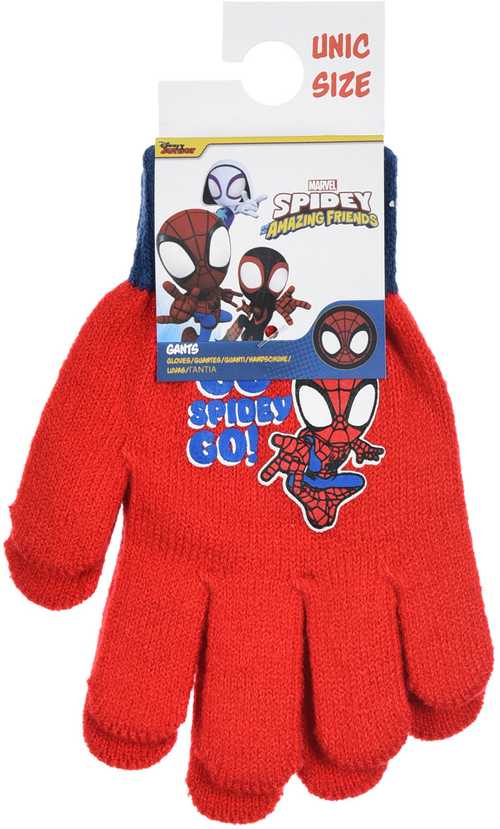 Kepurė Vaikiškos pirštinės „Spiderman Go Spidey“ – raudonos