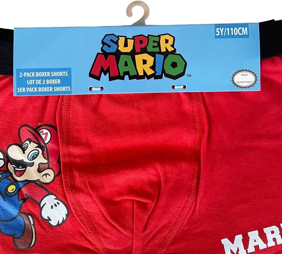 Vaikiškos „Super Mario“ bokserinės kelnaitės, 2 vnt. pakuotėje, 8 metai