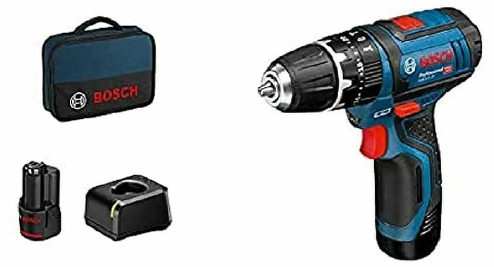Bosch akumuliatorinis smūginis suktuvas - gręžtuvas GSB 12V-15 2x2.0Ah 06019B690H