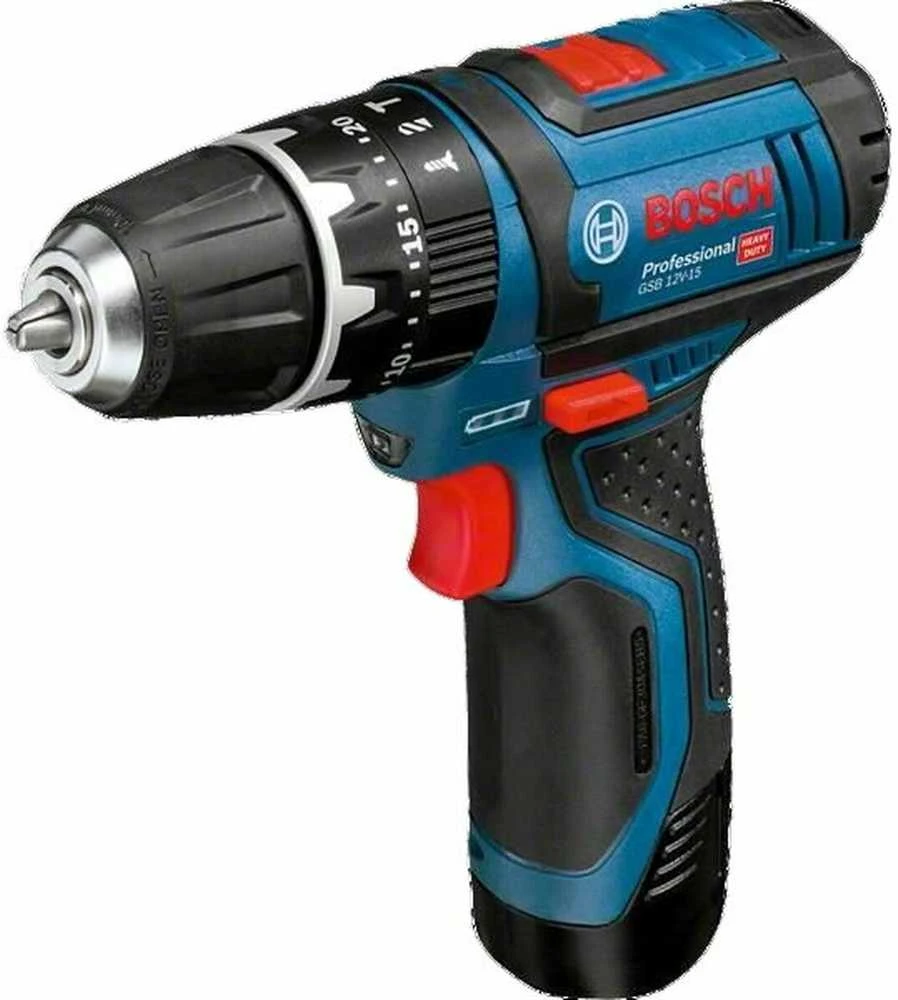 Bosch akumuliatorinis smūginis suktuvas - gręžtuvas GSB 12V-15 2x2.0Ah 06019B690H