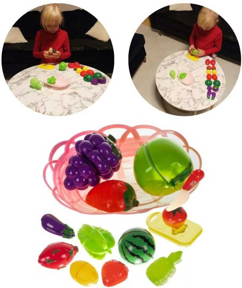 Kruzzel Set of fruit ir daržovės for cutting in a basket 22576