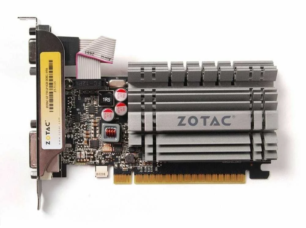 ZOTAC GeForce GT 730 ZONE Edition žemo profilio vaizdo plokštė, 4 GB DDR3 (64 bitų), HDMI, DVI, VGA