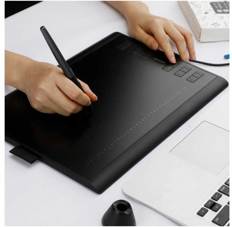 HUION H1060P grafinis planšetinis kompiuteris 5080 Lpi 250 x 160 mm USB Juodas