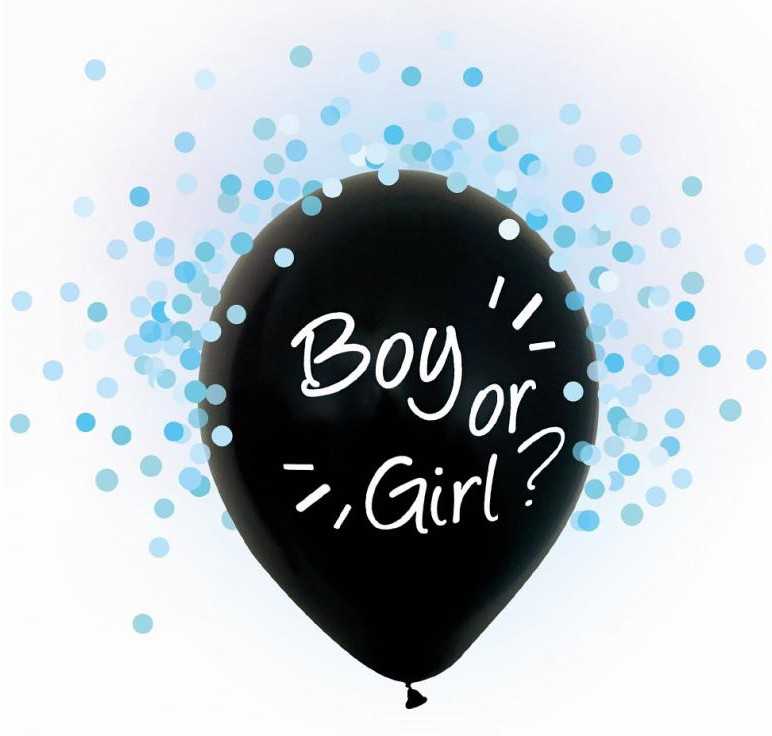 GoDan Berniukas arba mergina Gimtadienis Balloons su Mėlyna Konfeti - 30 cm - 4 vnt universalus