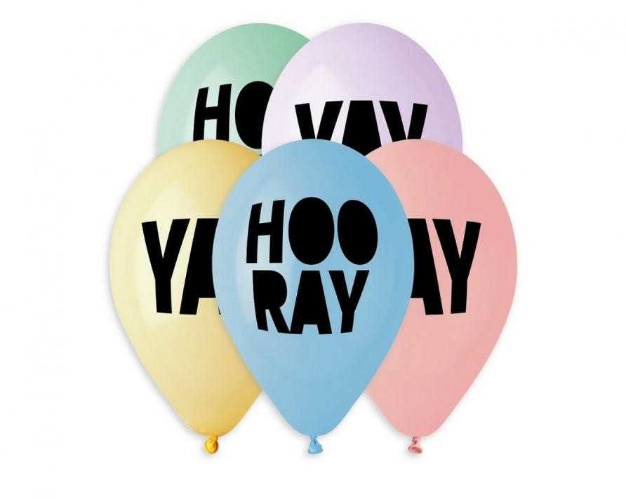 GoDan Gemar Premium Helium Hooray balionai, 13 colių/ 5 vnt.