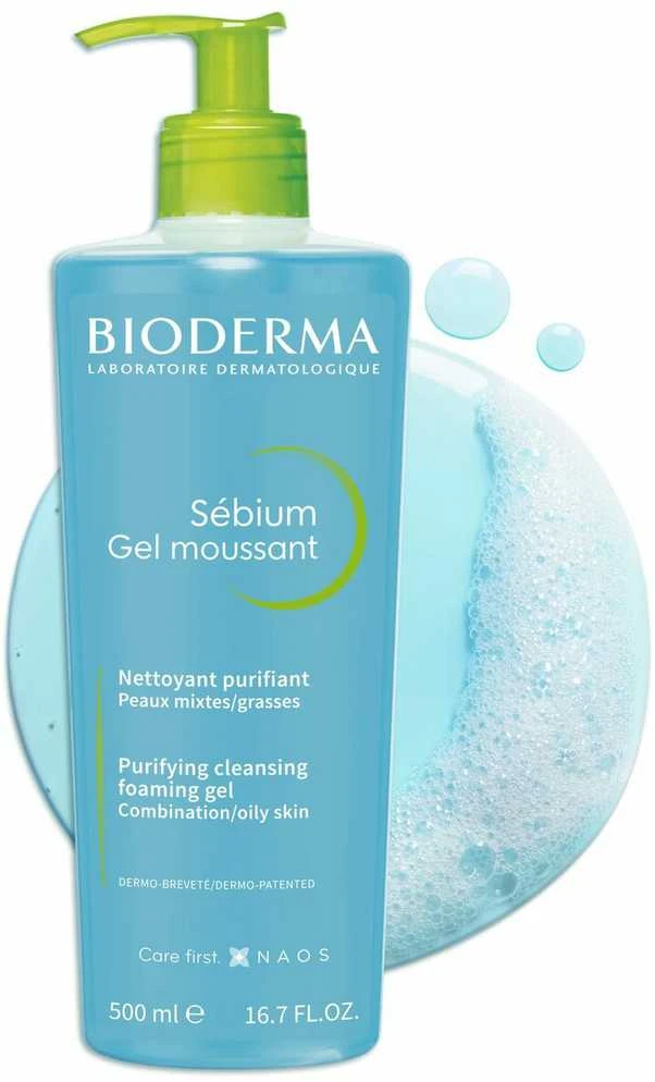 Bioderma Sébium Gel Moussant Veido prausiklis riebiai ir mišriai odai, 500 ml
