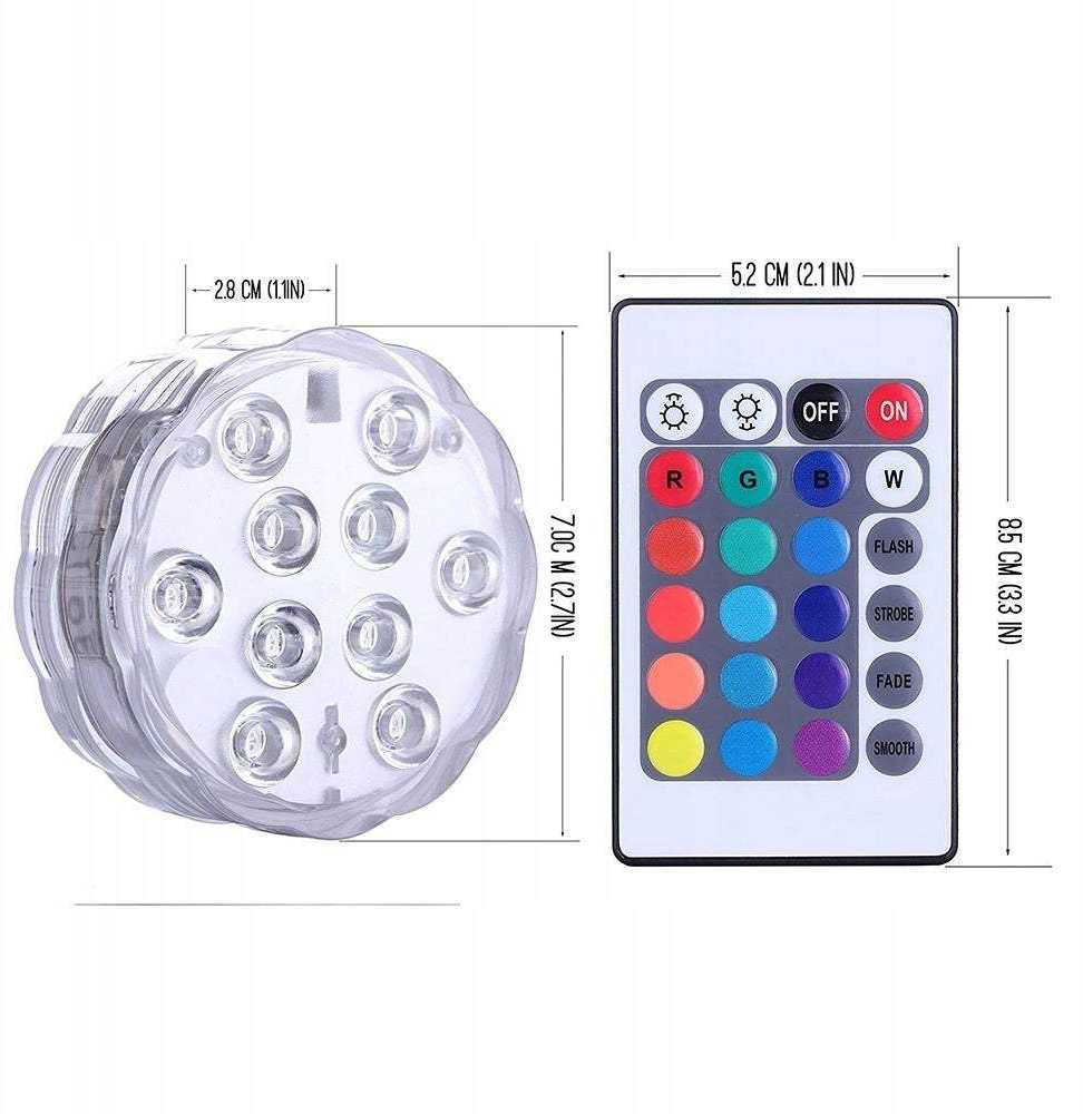 Povandeninis šviestuvas baseinui su 10 LED, RGB, IP68