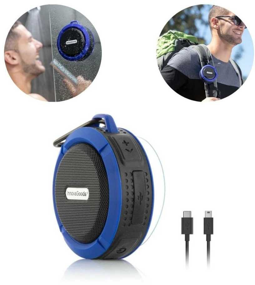 Vandeniui atsparus nešiojamas belaidis garsiakalbis DropSound InnovaGoods