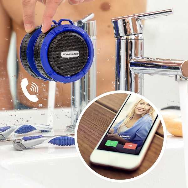 Vandeniui atsparus nešiojamas belaidis garsiakalbis DropSound InnovaGoods