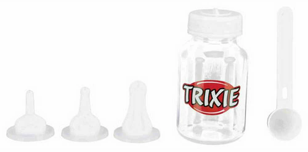 TRIXIE Suckling bottle set, 120 ml, transparent/baltas