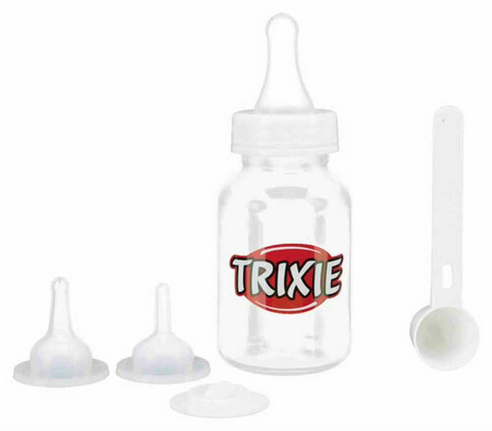 TRIXIE Suckling bottle set, 120 ml, transparent/baltas