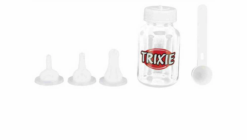TRIXIE Suckling bottle set, 120 ml, transparent/baltas