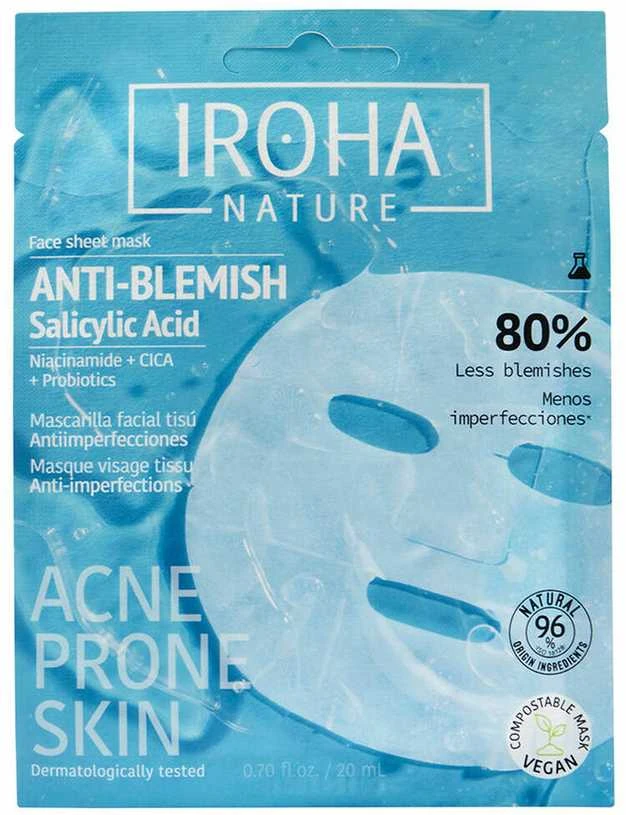 Iroha ANTI-BLEMISH anti-blemish tissue facial mask 1 u