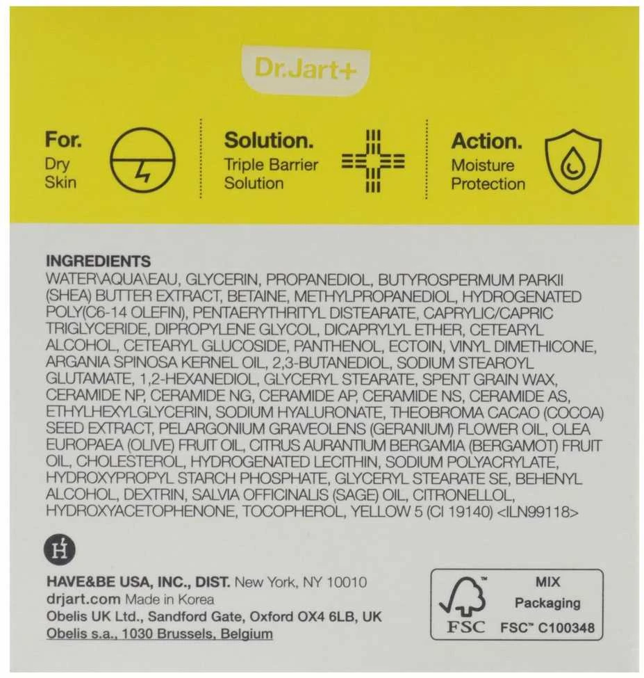 Dr. Jart+ Ceramidin Ectoin-Infused Kreminis drėkinamasis veido kremas su keramidais, 50 ml