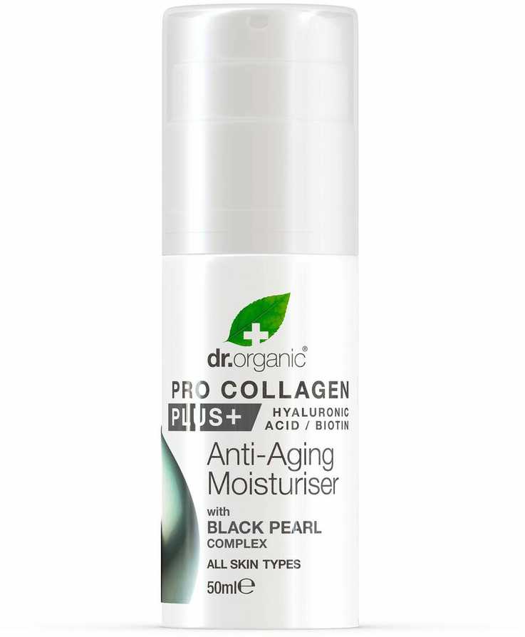 Dr.Organic Dr. organic PRO COLLAGEN+ juodas pearl antiaging cream 50 ml