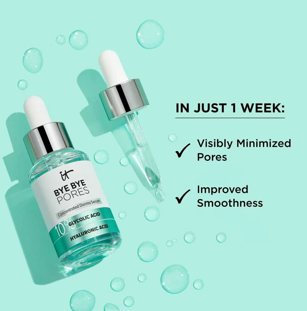 IT Cosmetics Bye Bye Pores Concentrated Derma Serum koncentruotas poras mažinantis serumas veidui, 30 ml