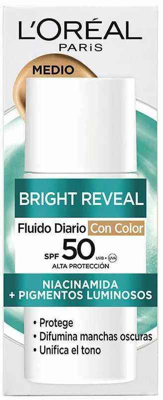 L'Oreal BRIGHT REVEAL NIACINAMIDA fluido diario SPF50 #medio 50 ml
