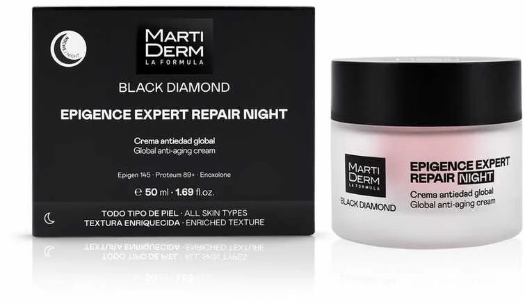 Martiderm Juodas DIAMOND Epigence Expert Night Repair Kreminis naktinis veido kremas, 50 ml