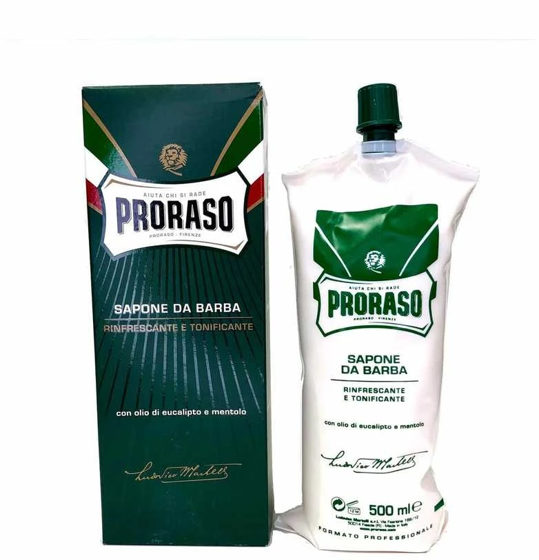Gaivinantis skystas skutimosi kremas Proraso Green Line Shaving Cream, 500 ml