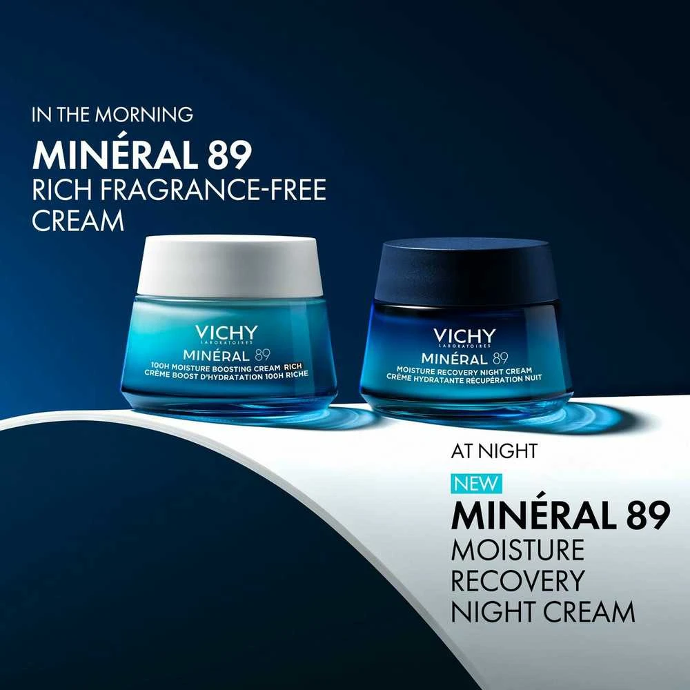 Vichy Mineral 89 Night Recovery Moisturizing Kreminis drėgmę atkuriantis naktinis veido kremas, 50 ml