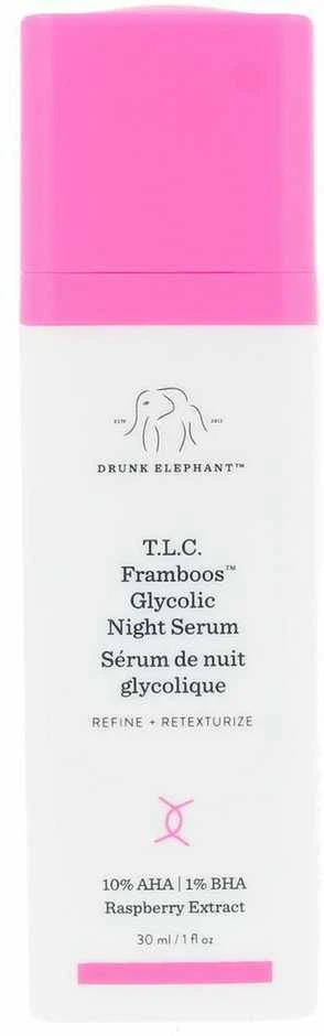 Drunk Elephant TLC Framboos Glycolic Night Serum veido serumas, 30 ml