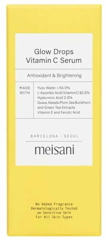 Meisani Glow Drops Vitamin C Serum veido serumas su vitaminu C, 15 ml