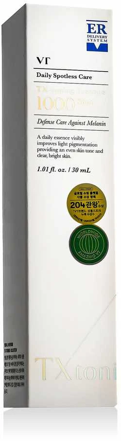 VT Cosmetics - TX-toning Essence 1000 Shot - Brightening Face Essence with Tranexamic Acid Drėkinamasis serumas nuo pigmentinių dėmių, 30 ml