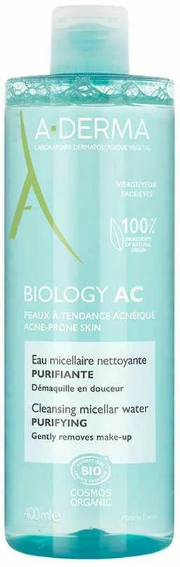 A-Derma Biology AC Purifying Micellar Purifying Vanduo, 400 ml