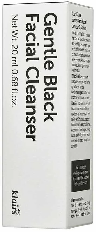 Dear, Klairs Gentle Juodas Facial Valiklis 20 ml