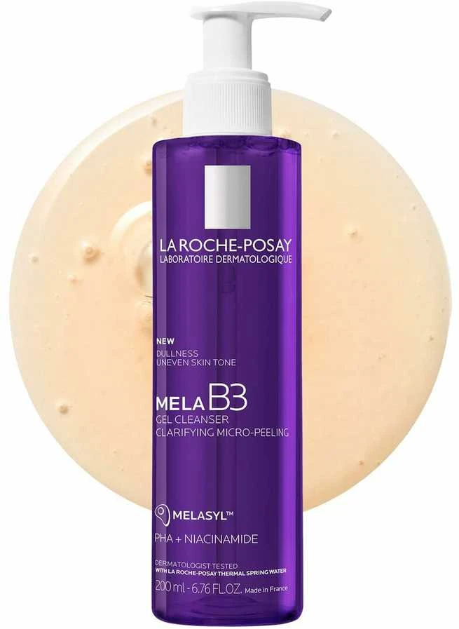 La Roche Posay Mela B3 Micro-Peeling Gel Reiniger gelinis veido valiklis odos atspalviui išlyginti, 200 ml