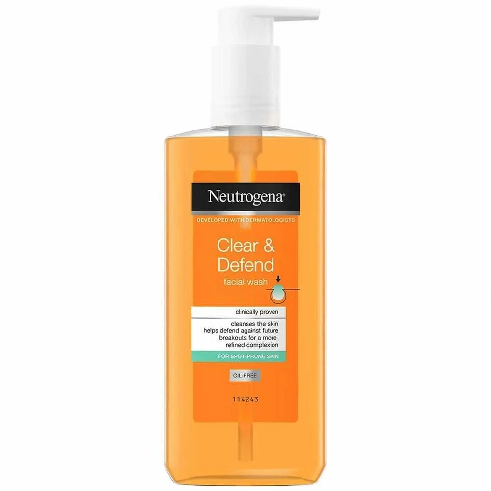 Neutrogena Clear & Defend 2% salicilo rūgšties veido prausimosi gelis unisex, 200 ml