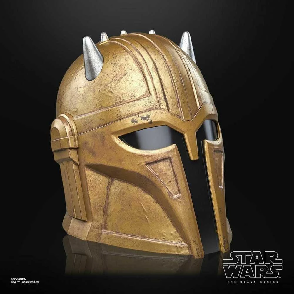 Kostiumo aksesuaras - Hasbro Star Wars The Juodas Series The Armorer's Helmet (replica, elektroninės funkcijos, kietas plastikas)