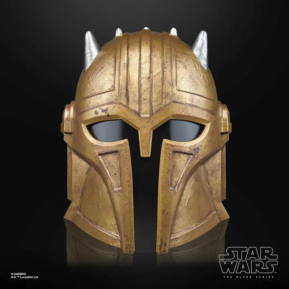 Kostiumo aksesuaras - Hasbro Star Wars The Juodas Series The Armorer's Helmet (replica, elektroninės funkcijos, kietas plastikas)