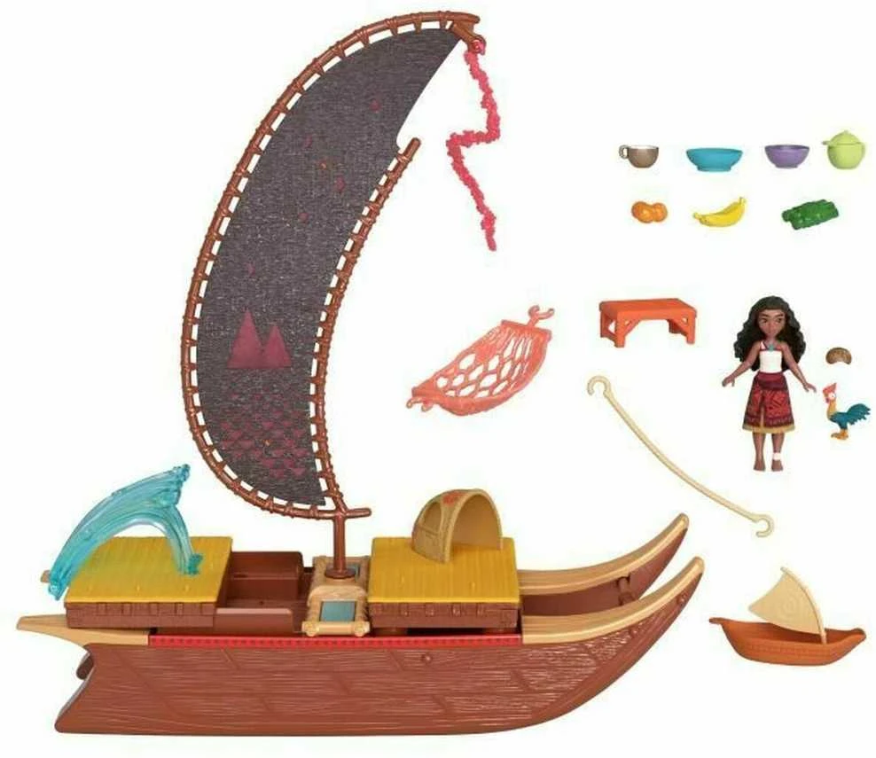 Žaislas - Mattel Disney Vaiana 2 Kanoja Žaislų Rinkinys su Mini Lėle ir Priedais