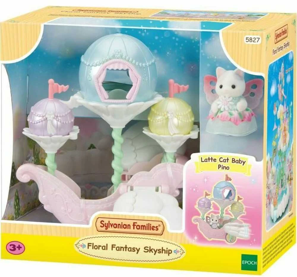 Sylvanian Families Epoch Figūrėlė su skraidančiu gėlių fėjų vežimėliu