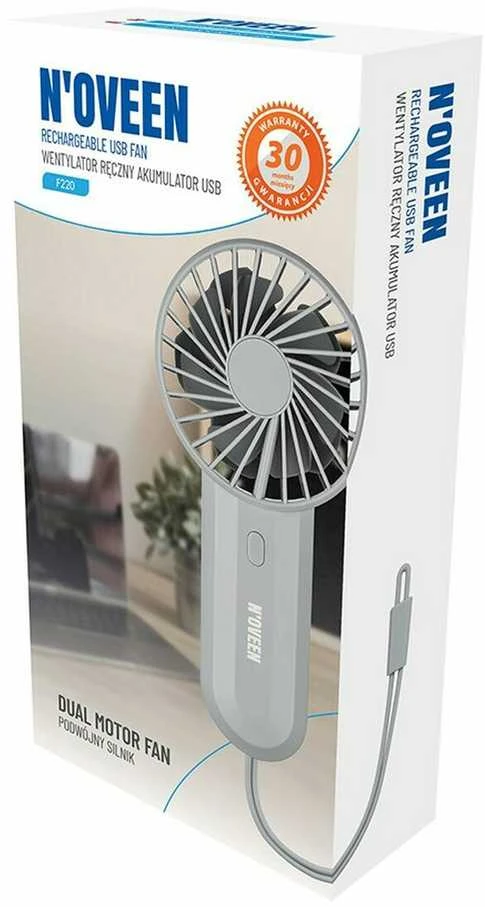 NOVEEN F220 įkraunamas USB rankinis ventiliatorius