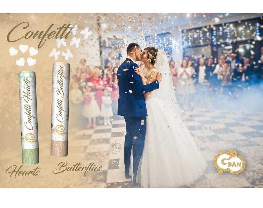 Pop konfeti 30x5 baltos Valentino dienos širdelės GODAN KP-BS30