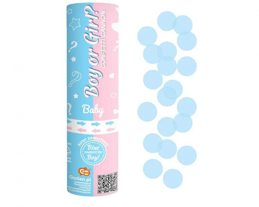 GoDan Konfetti - tuba strzelająca Boy or Girl kółeczka mėlyna - 15cm