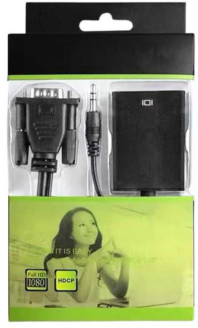 Adapteris VGA-HDMI su 3.5 mm ir USB jungtimis, 25 cm