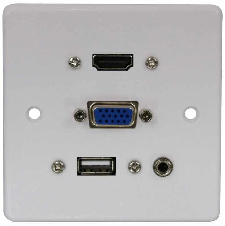 AV Sieninė Plokštė - LINDY Sieninė Plokštė VGA/HDMI/USB/3.5mm Stereo 86x86mm Balta