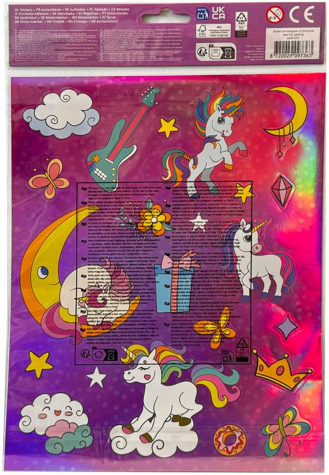Vienaragio magijos holograminis lipdukas
