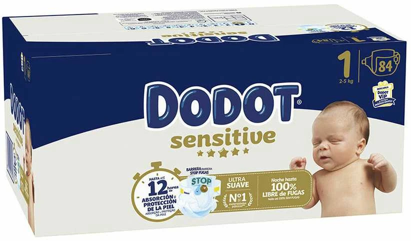 Dodot Jautrūs Kūdikių Sauskelnės T-1 2-5 Kg 84 Vnt.