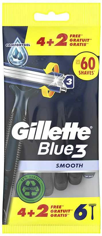Gillette Mėlyna 3 vienkartinis skustuvo peiliukas 6 U